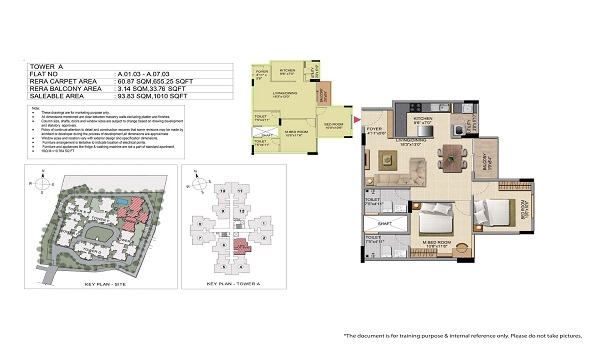 Shriram Sapphire 2 BHK Floor Plan